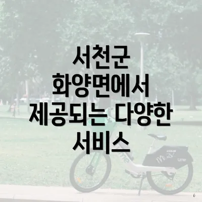 서천군 화양면에서 제공되는 다양한 서비스