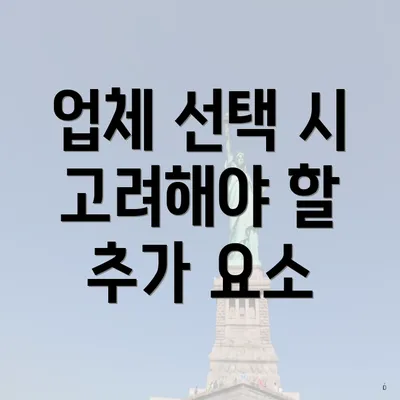 업체 선택 시 고려해야 할 추가 요소