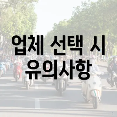 업체 선택 시 유의사항