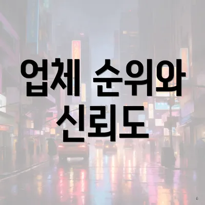 업체 순위와 신뢰도