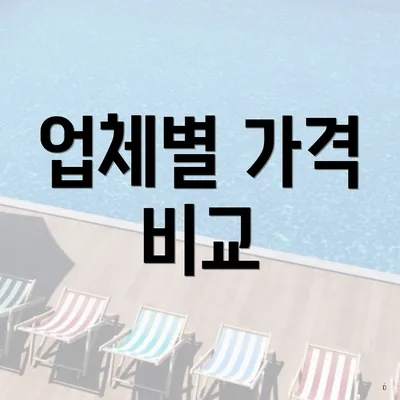 업체별 가격 비교