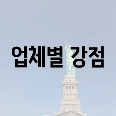 업체별 강점