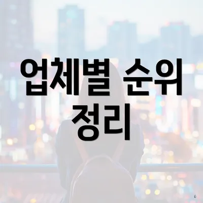 업체별 순위 정리