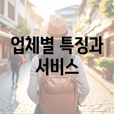 업체별 특징과 서비스