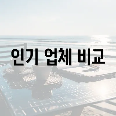 인기 업체 비교