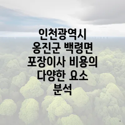 인천광역시 옹진군 백령면 포장이사 비용의 다양한 요소 분석