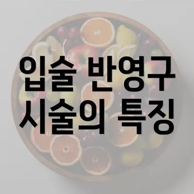 입술 반영구 시술의 특징