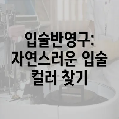 입술반영구: 자연스러운 입술 컬러 찾기