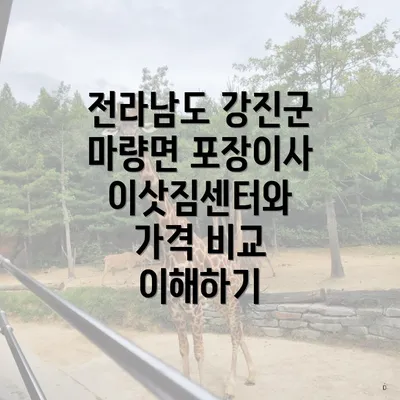 전라남도 강진군 마량면 포장이사 이삿짐센터와 가격 비교 이해하기