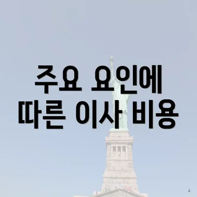 주요 요인에 따른 이사 비용