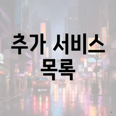 추가 서비스 목록