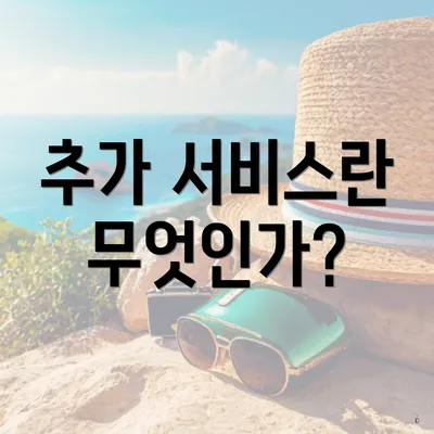 추가 서비스란 무엇인가?