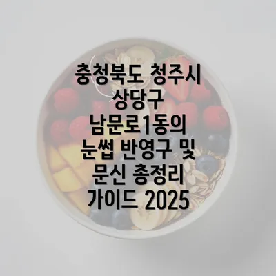 충청북도 청주시 상당구 남문로1동의 눈썹 반영구 및 문신 총정리 가이드 2025