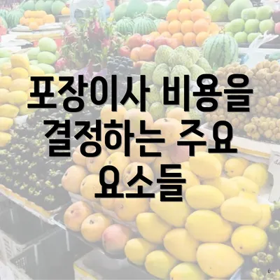 포장이사 비용을 결정하는 주요 요소들