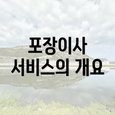 포장이사 서비스의 개요