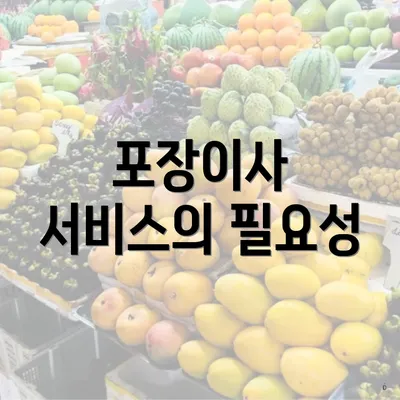 포장이사 서비스의 필요성