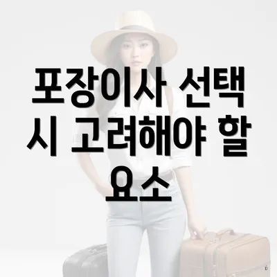 포장이사 선택 시 고려해야 할 요소