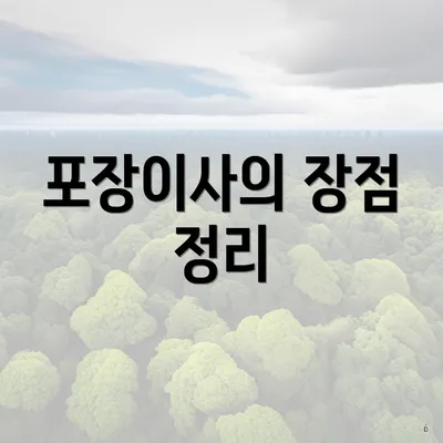 포장이사의 장점 정리