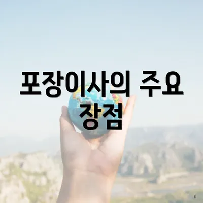 포장이사의 주요 장점