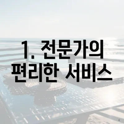 1. 전문가의 편리한 서비스