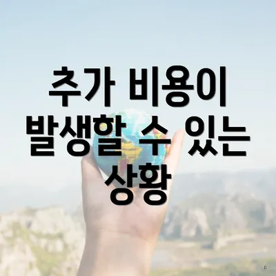 추가 비용이 발생할 수 있는 상황