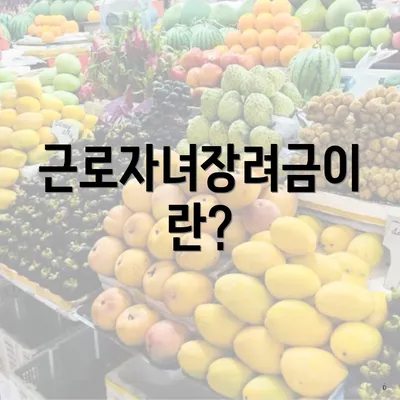 근로자녀장려금이란?