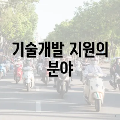 기술개발 지원의 분야