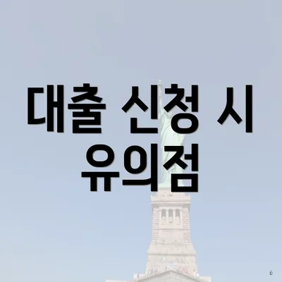 대출 신청 시 유의점