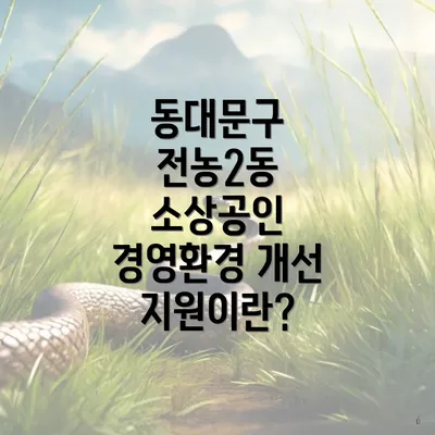 동대문구 전농2동 소상공인 경영환경 개선 지원이란?