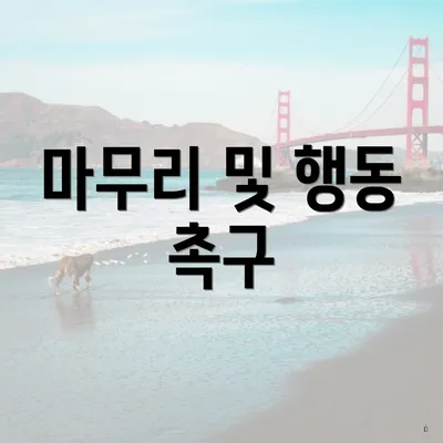 마무리 및 행동 촉구