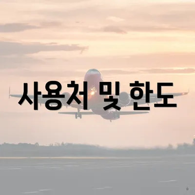 사용처 및 한도