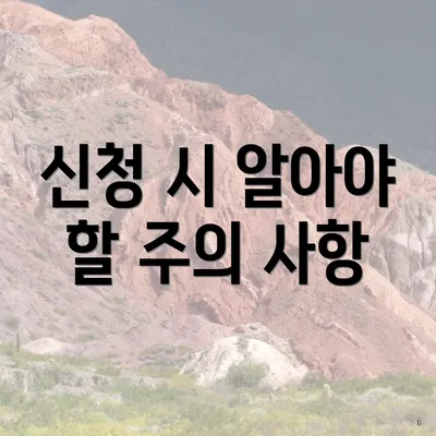 신청 시 알아야 할 주의 사항