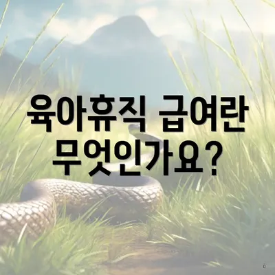 육아휴직 급여란 무엇인가요?