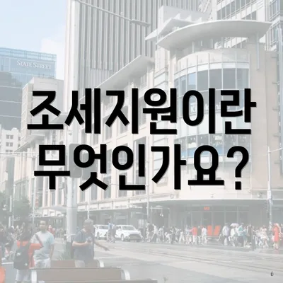 조세지원이란 무엇인가요?