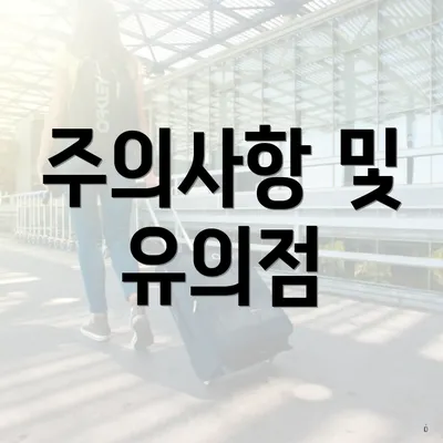 주의사항 및 유의점