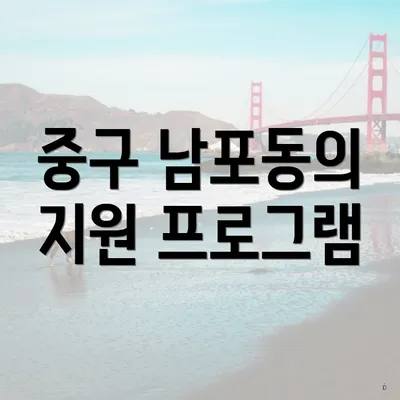 중구 남포동의 지원 프로그램
