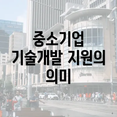 중소기업 기술개발 지원의 의미