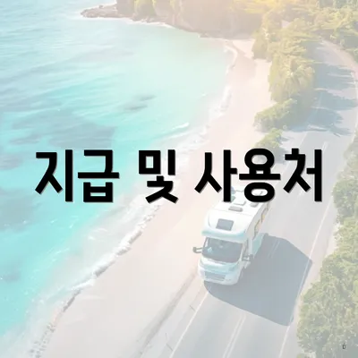 지급 및 사용처