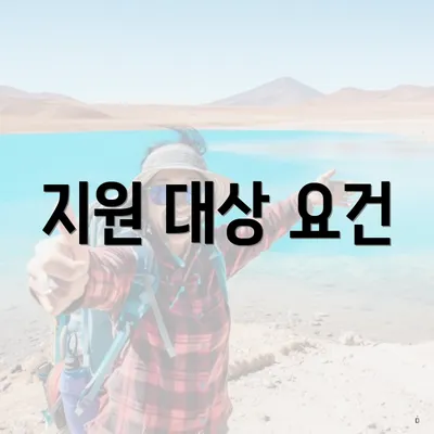 지원 대상 요건