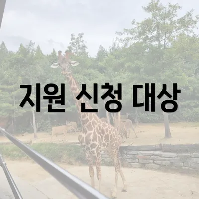 지원 신청 대상