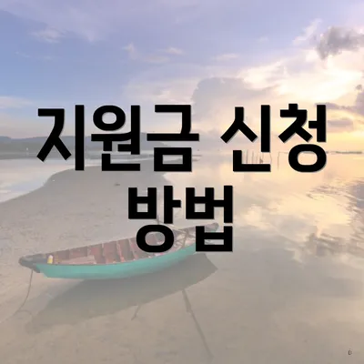 지원금 신청 방법