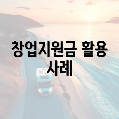 창업지원금 활용 사례