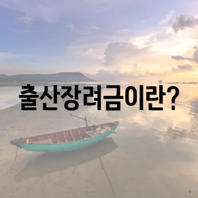 출산장려금이란?