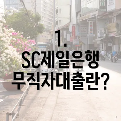 1. SC제일은행 무직자대출란?