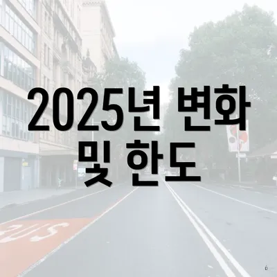 2025년 변화 및 한도
