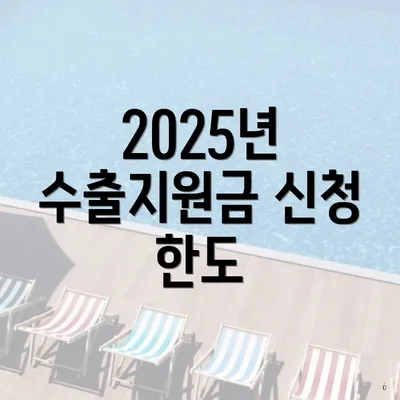 2025년 수출지원금 신청 한도