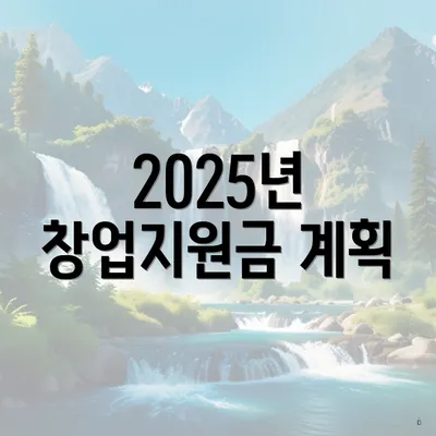 2025년 창업지원금 계획