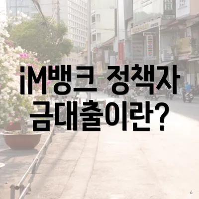 iM뱅크 정책자금대출이란?