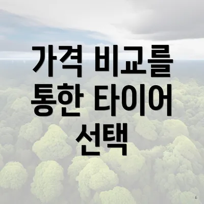 가격 비교를 통한 타이어 선택