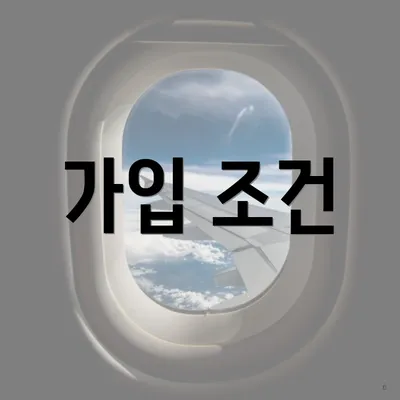 가입 조건